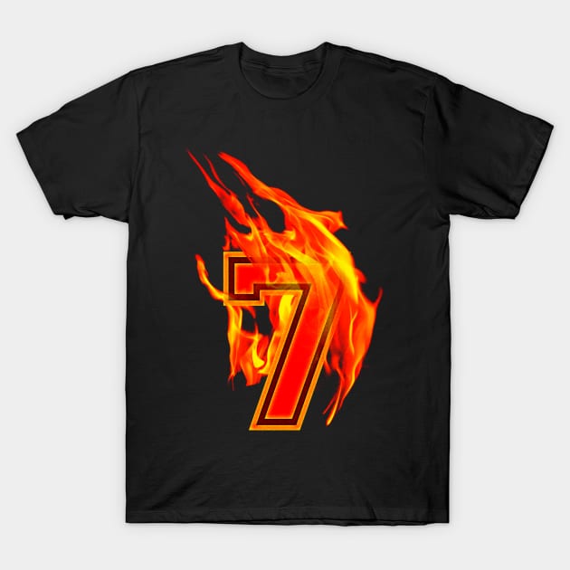 Burning Hot Sports Letter 7 T-Shirt by Adatude
